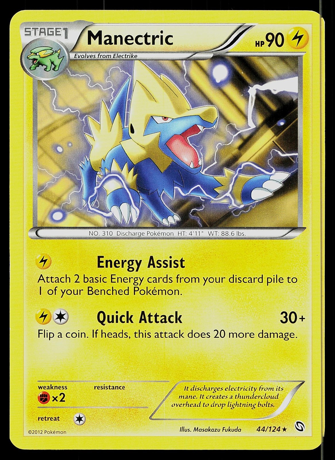 Pokemon Card Dragons Exalted Manectric 44/124 Rare