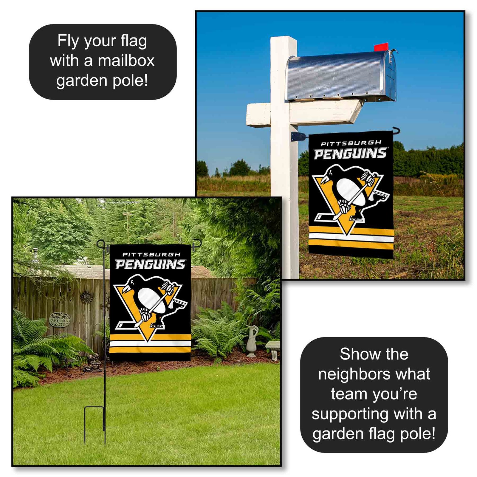 Pittsburgh Penguins Garden Flag and Yard Banner