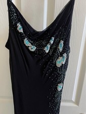 NWT Y2K Vintage XSCAPE Silk Beaded Evening Gown Dress New 90s 14p Joanna Chen