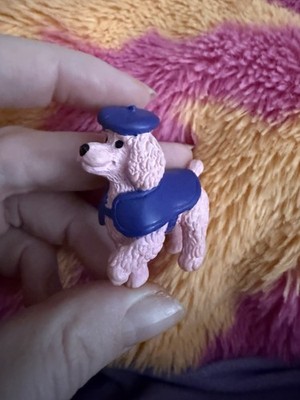 Vintage M.E.G Meg Puppy In My Pocket rosa Pudel Hund Figur L5