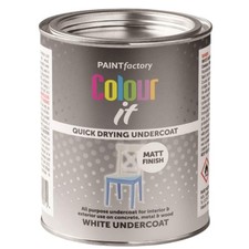 White Matt Undercoat Tin Paint Interior Exterior Wood Metal Plastic 300ml