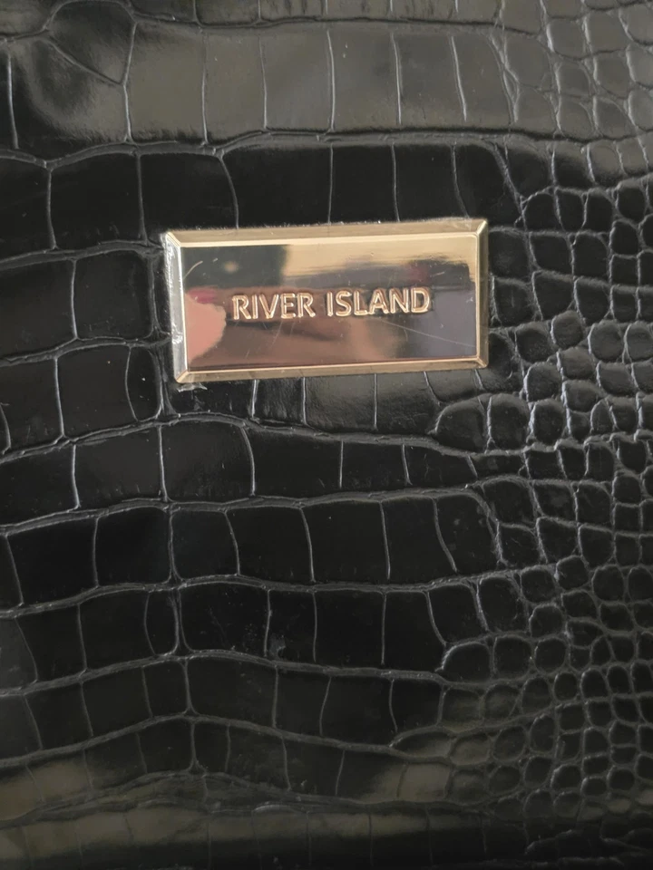 Bolso Mochila RIVER ISLAND CUERO NEGRO Foto 3 de 4