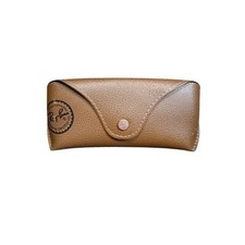 Ray-Ban Textured Brown Faux Leather Sunglasses Case with Velvet Lining-Flaw