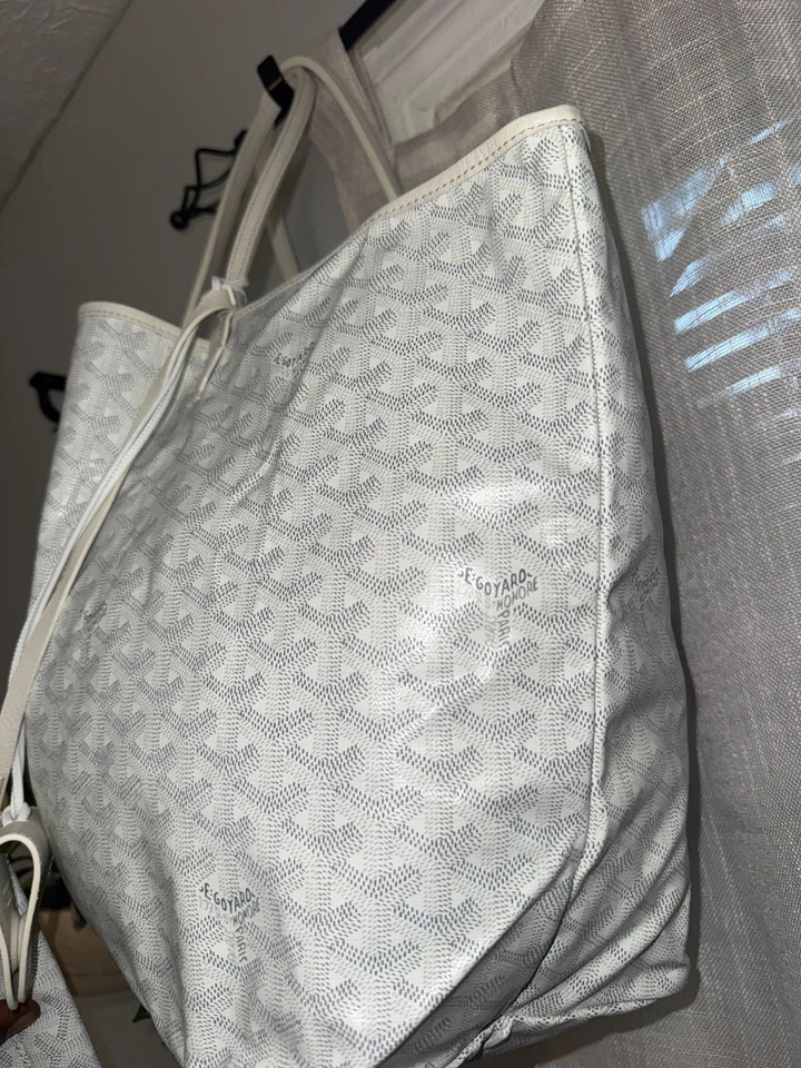 Bolso de hombro abierto Goyardine Saint Louis estampado blanco Goyardine para mujer Foto 3 de 4