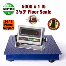 New Prime Scale Series 3x3 Floor Scale 5000x1lb 36"x36" with Indicator Blue