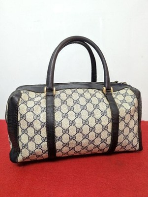 GUCCI Vintage GG pattern Mini Boston bag Handbag Old Gucci Used