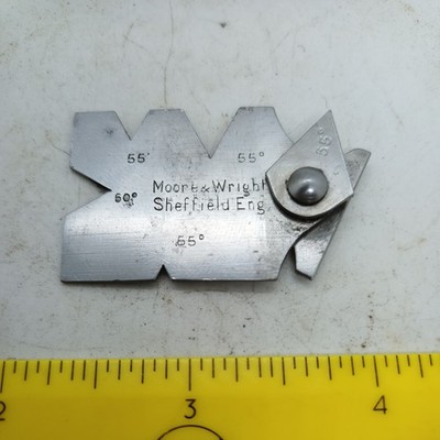Vintage Rare Moore & Wright 55° 60° Screw Cutting Gauge - Sheffield England