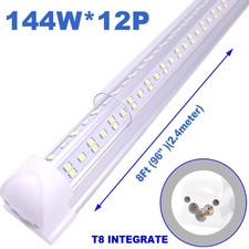 8 Ft LED Shop Light Fixture 8FT T8 LED Tube Light 8' 144W Garage Light 12/25Pack