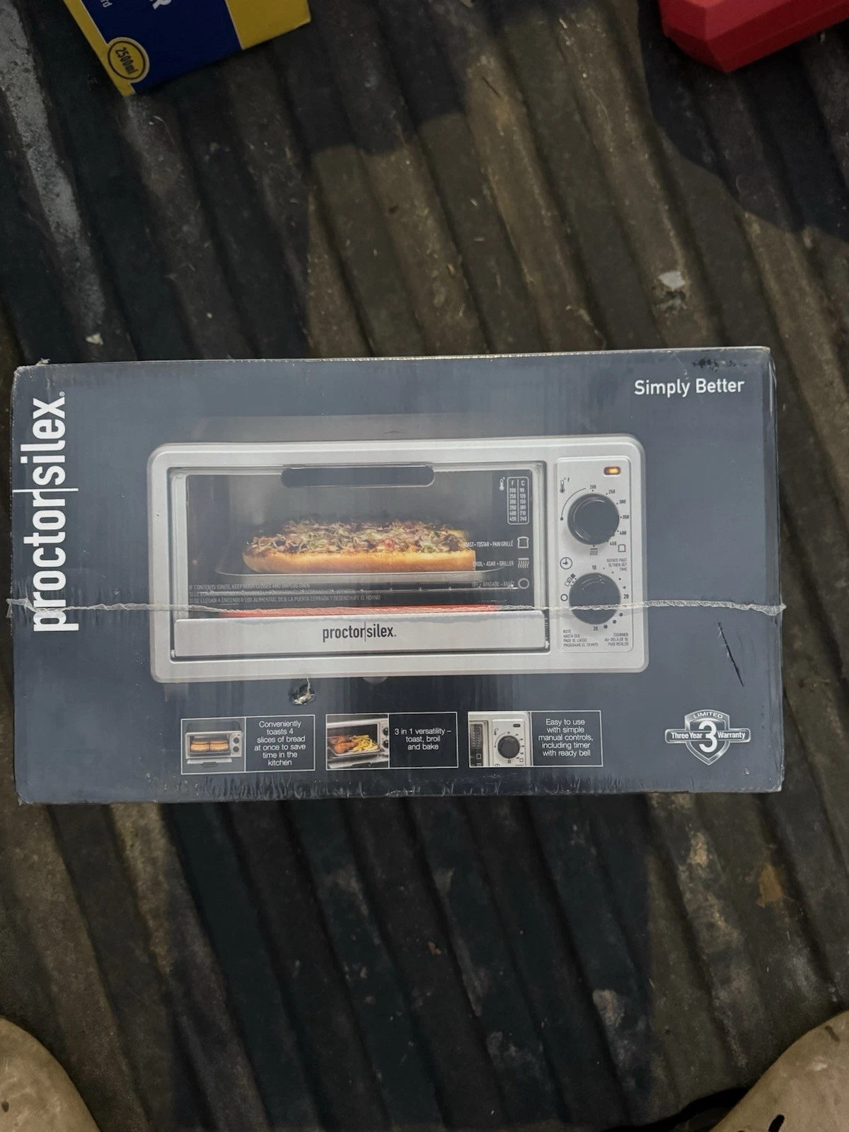 Proctor-Silex 31260 4-Slice Toaster Oven Black w/ Bake Toast & Broiler