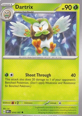 Dartrix (Cosmos Holo) 014/197 Uncommon Miscellaneous Cards & Products Pokemon NM
