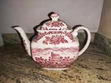 Teekanne mit Deckel Wedgwood Royal Homes of Britain Rot Kaffeekanne Kanne
