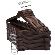 Solid Wooden Hangers 30 Pack, Wood Suit Hangers with Extra Smooth Finish, Pre...