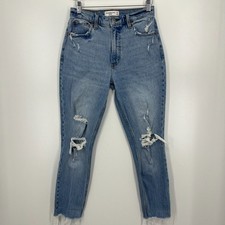 Abercrombie  Fitch High Rise Skinny Distressed Light Wash Jeans 27 4R