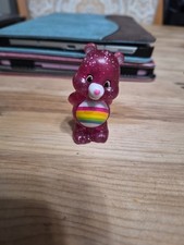 Vintage TCFC Just Play Glitter Pink Rainbow Care Bears Mini Figure