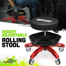 18.4-23.6" Adjustable 300lbs Mechanics Rolling Stool w/Tool Tray Red Tool Seat