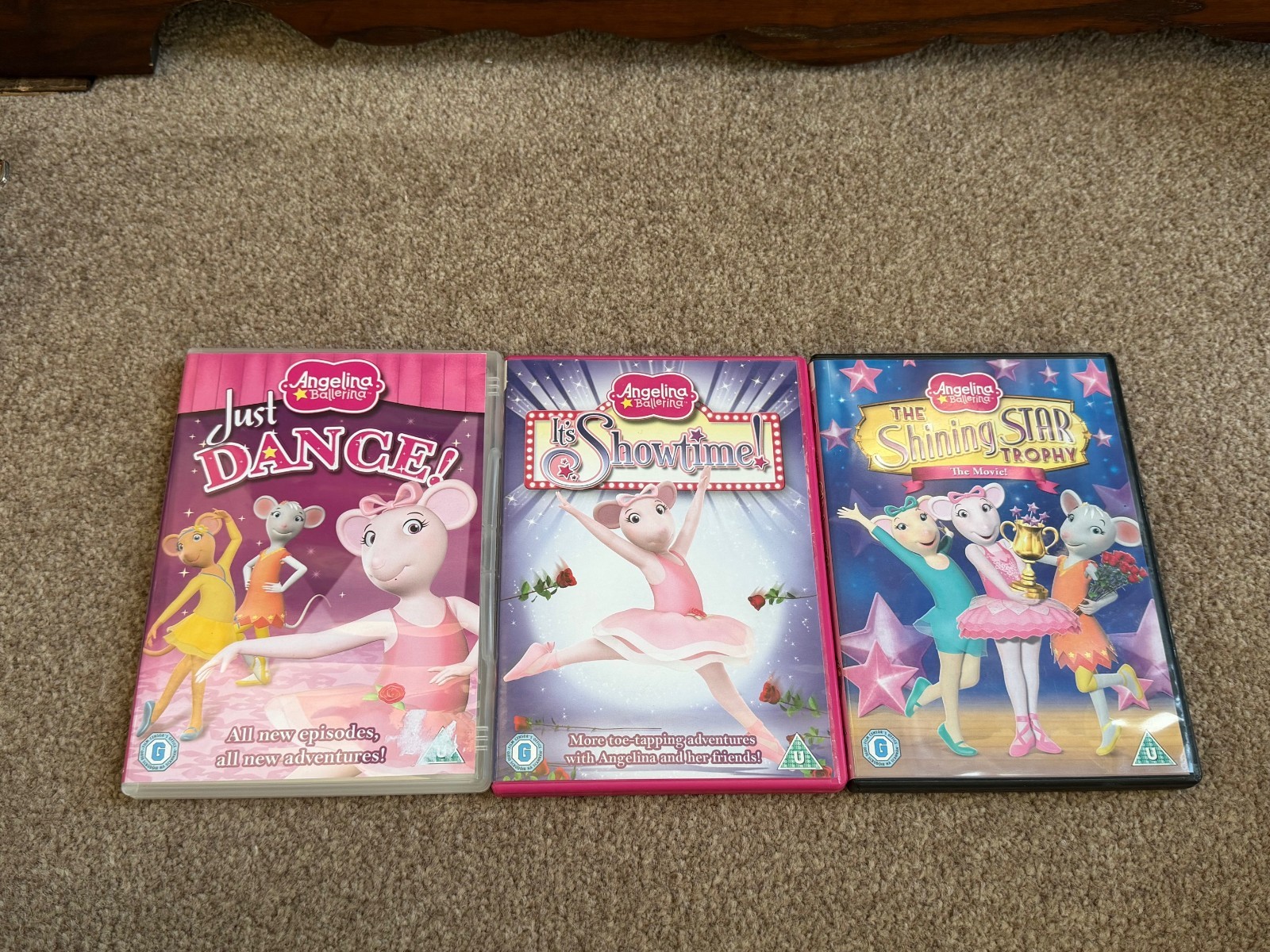 3 x Angelina Ballerina DVD Bundle It's Showtime Just Dance Shinning Star