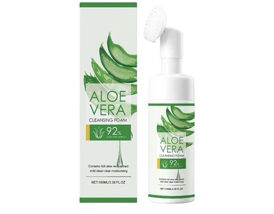 Aloe Foam Cleanser, Facial Foam Cleanser, Wash Gel with Aloe Extract.