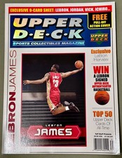 Upper Deck Magazine Lebron James Rookie Card uncut. rookie card picture