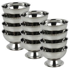 4/8/12 Stainless Steel Ice Cream Cups 170ml Dessert Bowls Sundae Dishes Pudding
