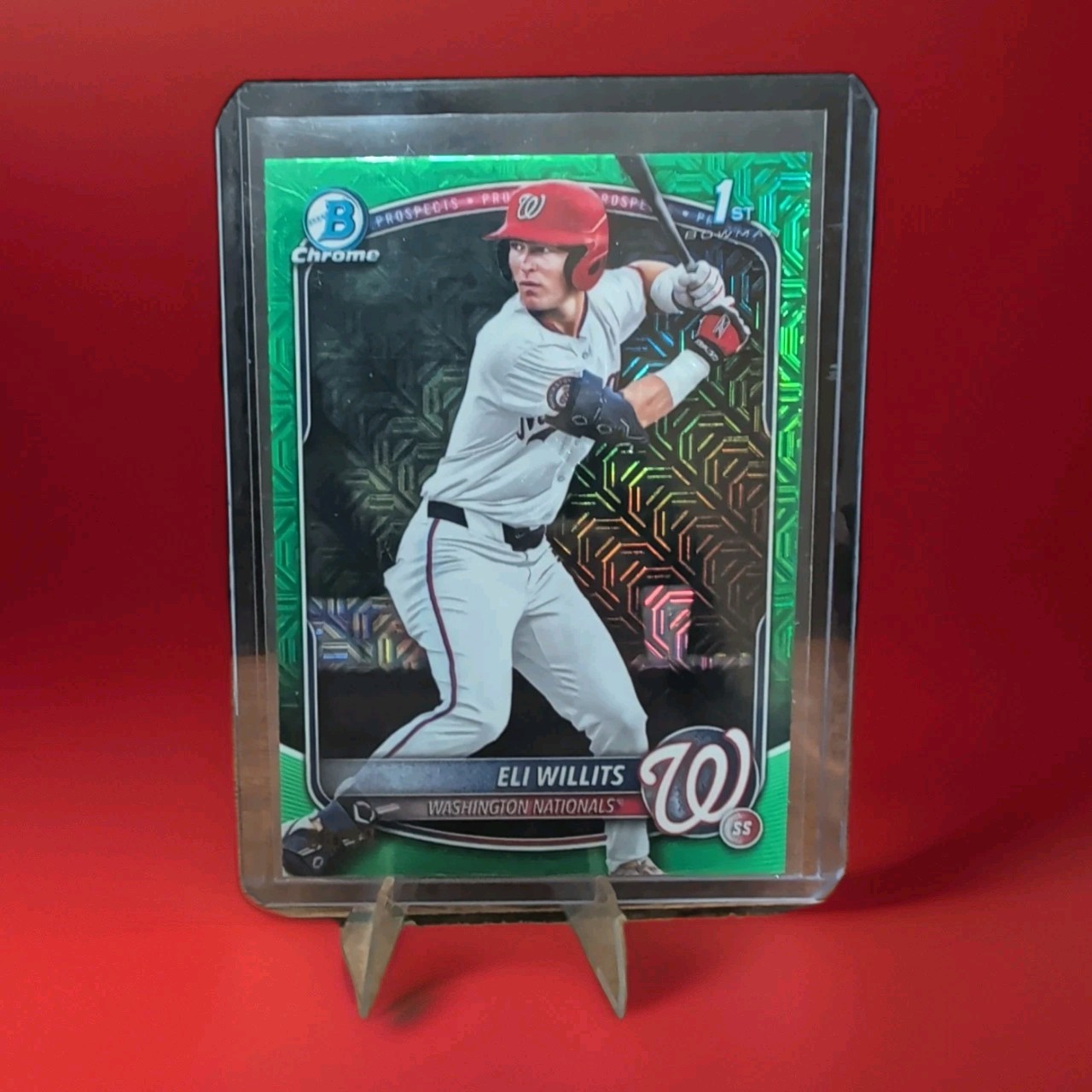 2025 Bowman Chrome Draft 1st Eli Willits Green Mojo Refractor /99