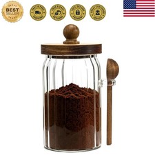 Vintage Glass Jar with Lid 26 FL OZ Airtight Glass Food Storage Container for...