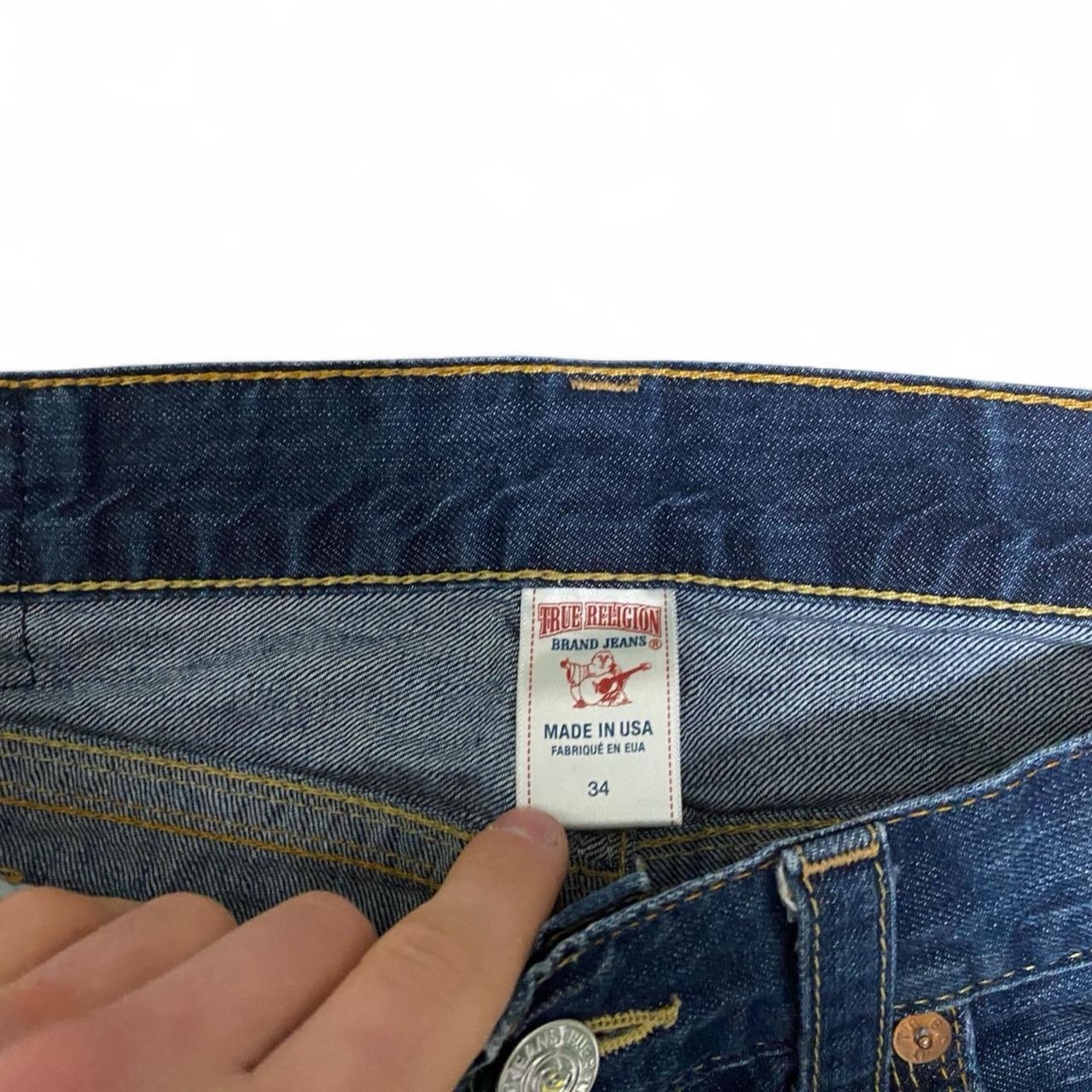 Y2k true Religion dark wash fading denim bootcut jeans   thumbnail 8