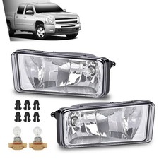 Fog Lights Clear Bumper For 2007 08 09-13 Chevy Silverado 1500 2500 3500 Tahoe