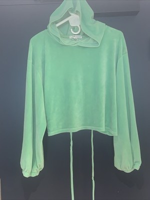 Eye Candy Light Green Women Crop Sweater Size 2x Long Sleeve