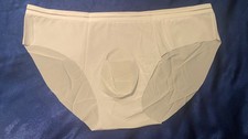  White see through mesh  men’s sheer briefs no seams  Waist XL poss gay int
