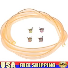 1/4" Fuel Line Snowmobile Dirt Bike Quad Motorcycle Go Kart W/ Clamps 7' Long US