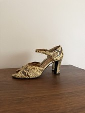 Mr. Seymour Snakeskin Peep Toe Ankle Strap 3 inch Heels Size Women's 6.5 B