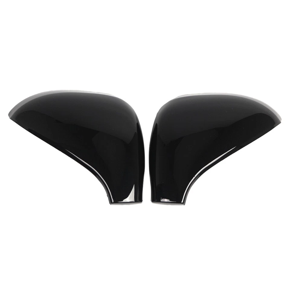 2pcs Side Rear View Mirror Cover Cap Glossy Black For Peugeot 207 2006-2015 - Image 2 of 4