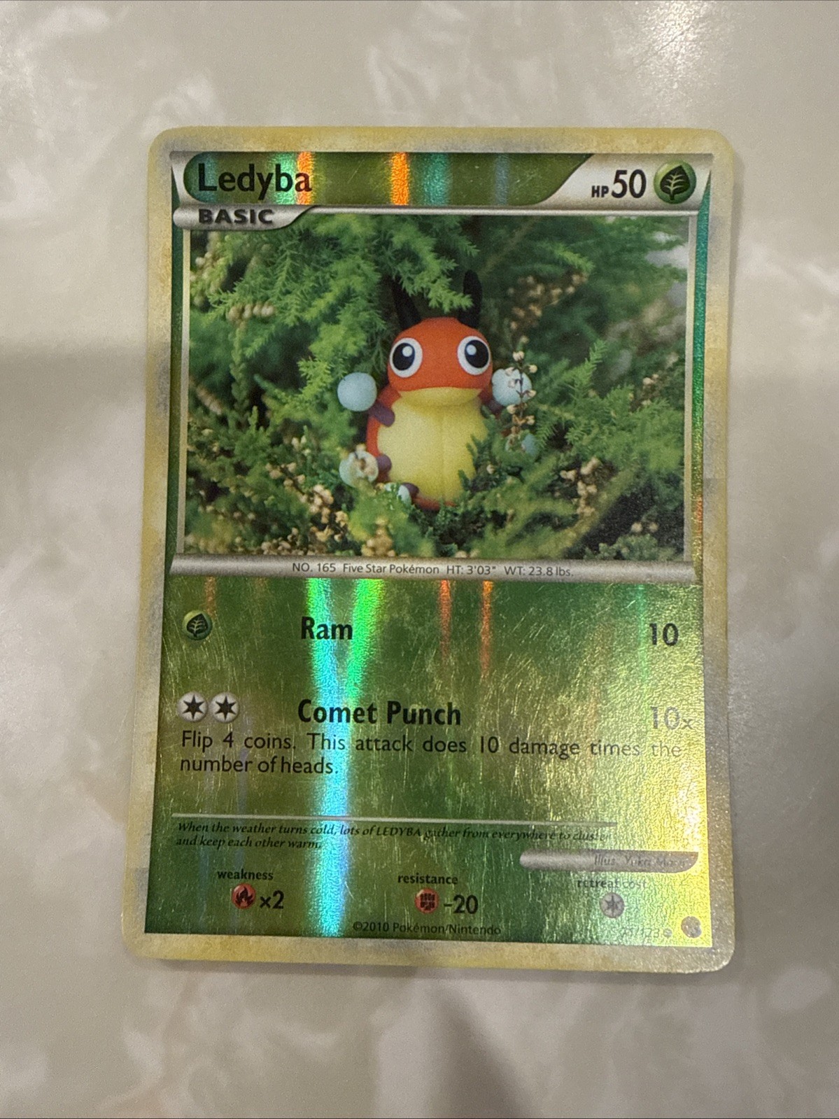 Pokémon TCG Ledyba Heartgold & Soulsilver 71/123 Reverse Holo Common 2010 -LP/NM