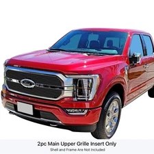 For Ford F-150 2021-2022 APG 2-Pc Black 8x6 mm Horizontal Billet Main Grille