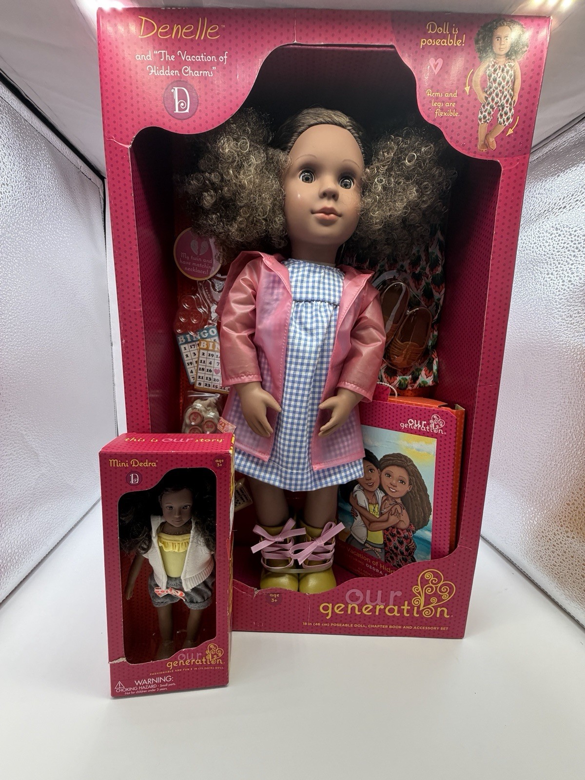 Our Generation Twin Denelle 18 Inch Girl Doll with mini Twin Dedra