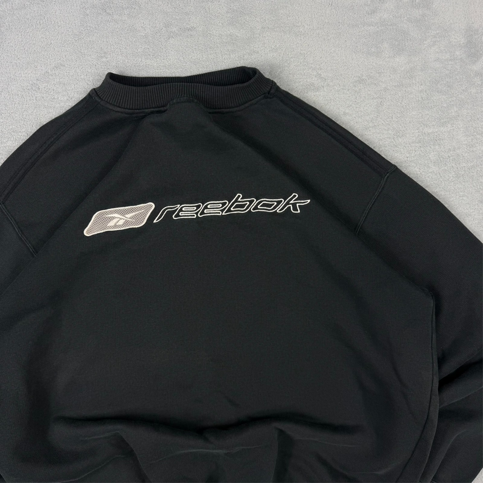 Vintage Reebok 2000's Y2K Black Spellout Oversized Oversized Sz Small Sweatshirt image 4
