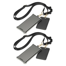 2Pcs Universal Cell Phone Lanyard for Concerts, Black