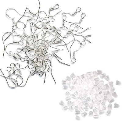 QincLing Earring Making Set, 40 Pieces 925 Silver Earring Hooks Hypoallergenic