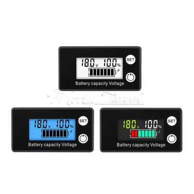 Battery Capacity Monitor DC8-100V Battery Meter 12V 36V 48V Percentage Voltage
