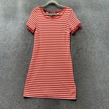 Talbots Tassel Trim Striped Shift Dress Women Small Knee Length Short Sleeve