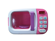 Pink Microwave Light  Sound Pretend Play Kitchen Toy Kids Tested  Works