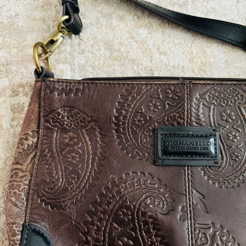 Monedero Tignanello Cuero Cachemira Marrón y Negro Foto 2 de 4