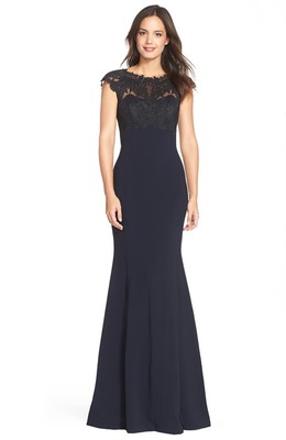 THEIA Illusion Lace Mermaid Gown Size 6)