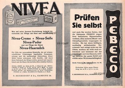 Nivea Creme - Beiersdorf - 1914 - Historische Werbung - Reklame ~19x14cm