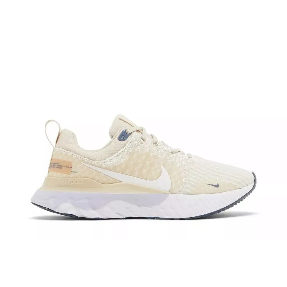 Nike React Infinity Run Flyknit 3 Oatmeal White Sneaker DZ3016-101 Womens Size