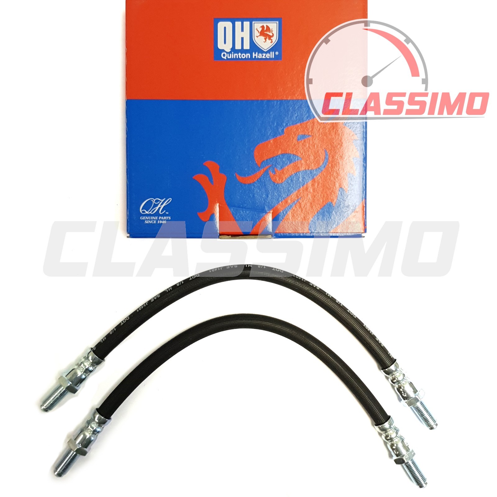 Front Brake Flexi Hose Pair for FORD ESCORT MK 1-1968-1975 Quinton Hazell