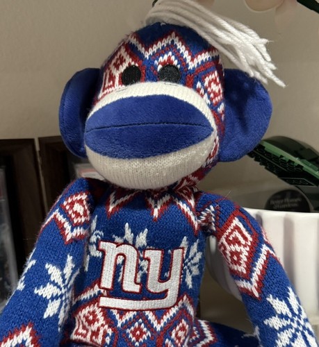 New York Giants Sock Monkey 20" Hanging Plush NFL Knitted Stuffed Animal New