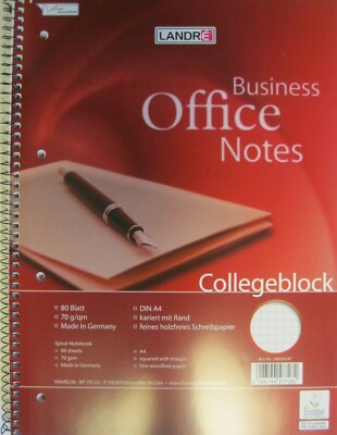 1 x Collegeblock A4 kariert Schulblock Landre Student 80 Blatt 70g/m² Innenrand