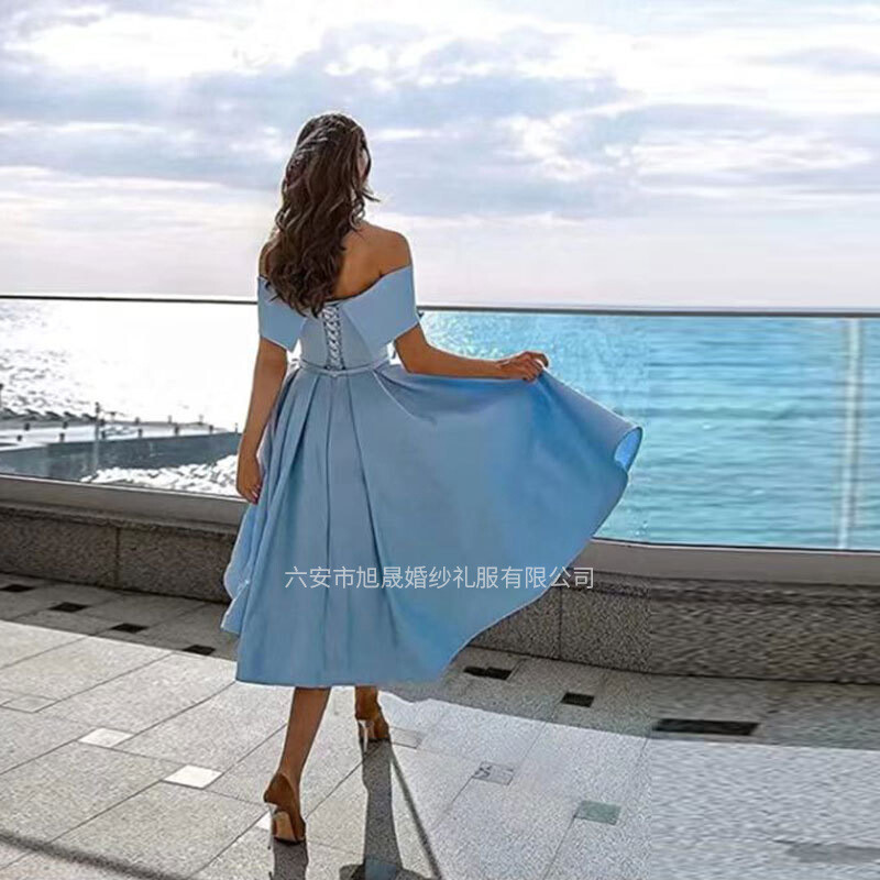 New ladies' dresses shoulder length elegant evening dress banquet dress