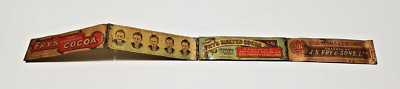 FRY'S COCOA RARE ANTIQUE FOLDING TIN LITOGRAPHED RULER C1895 CHOCOLATE